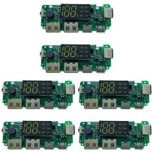 LED Dual USB 5V 2.4A Micro/Type-C USB Mobile Power Bank 18650 Charging Module Lithium Battery Charger Board 6Pcs