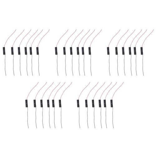 30Pcs Wired Connector 1.5V AAA Battery Holder Plastic Case Storage Box Black