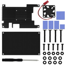 Aluminum Alloy Heat Dissipation Shell for Orange Pi 5/5B Motherboard Cooling Fan Protective Shell Box