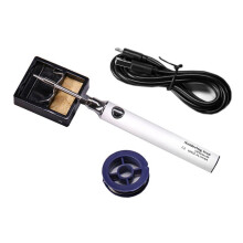 5V 8W Snel Opladen Lithium Ingebouwde Draadloze Soldeerboutset Draagbaar Reparatielasgereedschap Wit