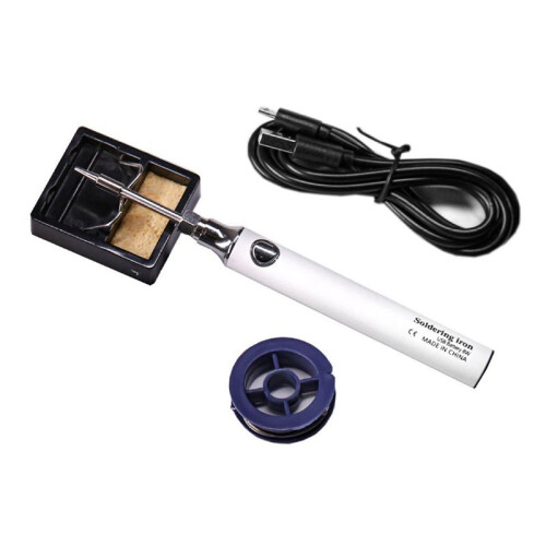 5V 8W Fast Charging Lithium Built-in Wireless Soldering Iron Set Portable Repair Welding Tools White