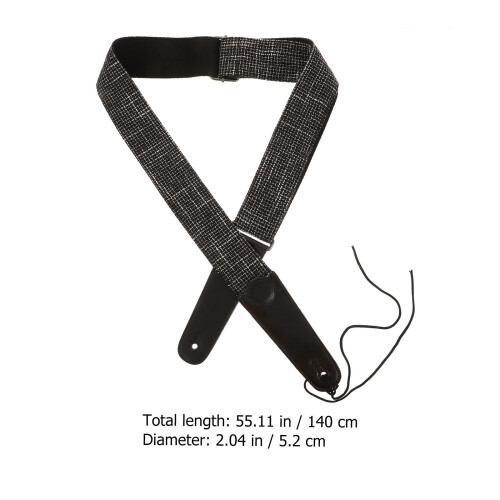 5Pcs Durable Black Guitar Strap Adjustable Comfort Instrument Belt 1