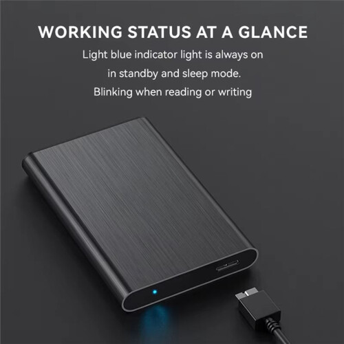 Caixa de Disco Rígido Móvel de Metal USB 3.0 com Porta Serial  de 2,5 Polegadas e Caixa Mecânica SSD de Estado Sólido FA-08US 250 GB 1