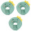 3Pcs Comfortable Soft Cat Cone Collar Adjustable Green 4