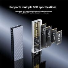 M2 SSD-Behuizing NVMe/ Dual Protocol SSD-Behuizing Adapter 10 Gbps USB 3.2 Gen2 USB C Externe Behuizing Gereedschapsloos B