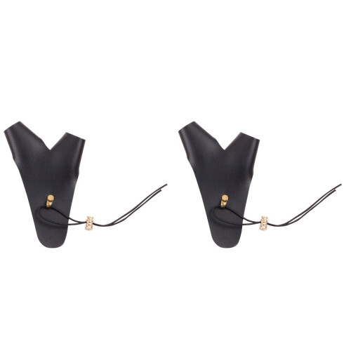 2Pcs Black Archery Hand Covers Bow Arrow Finger Protective Gloves 1