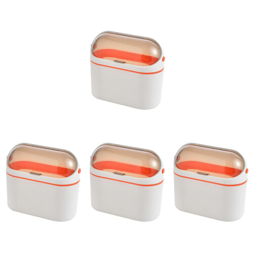 4Pcs Home Use Hanging Trash Can Plastic Waste Container with Flip Lid 1