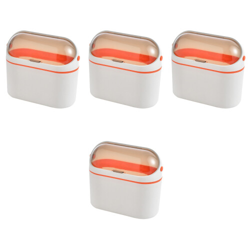 4Pcs Home Use Hanging Trash Can Plastic Waste Container with Flip Lid 2