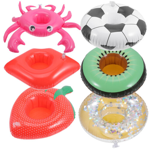 30Pcs Assorted Color Pool Float Drink Holders Inflatable Cup Holders 1