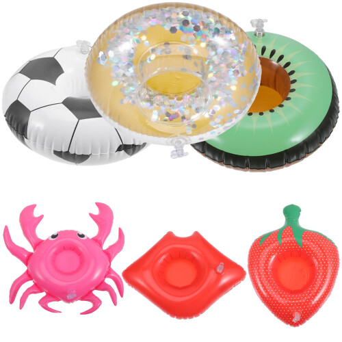 30Pcs Assorted Color Pool Float Drink Holders Inflatable Cup Holders 2