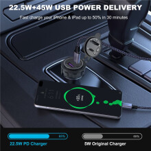 PD Type C USB Billaddare och QC 3.0 Snabbladdare 12V Eluttag med /Off-Brytare för Motorcykel RV ATV, RöD