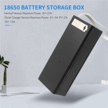 3 Pcs 16X18650 Battery Storage Box PD QC3.0 Quick Charge DIY Power Bank Box Case 18650 Battery Holder Box Black