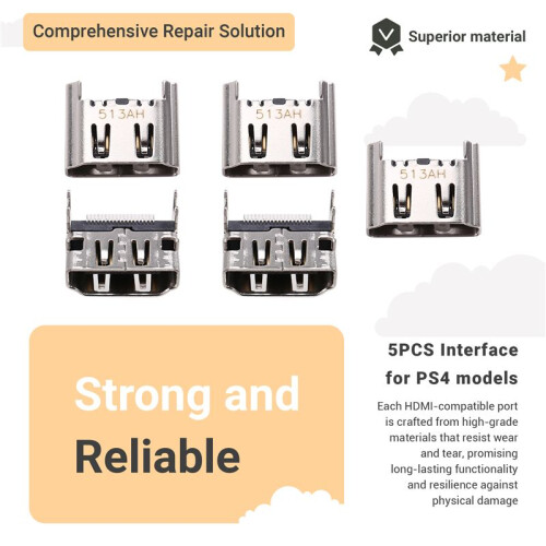 -Compatible Port Replacement Kit for PS4 Console Interface Socket Repair Accessory for Gaming System Maintenance 2