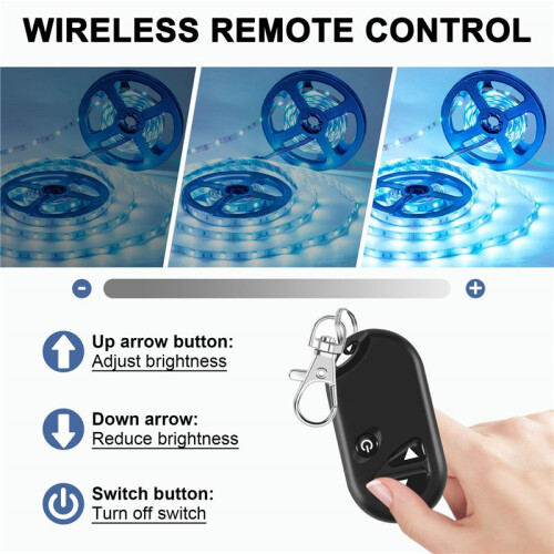 30A Single Channel Led Dimmer Controller with 3 Key Wireless Rf Remote Control for Single Color 5050 3528 Led Striplight 1