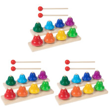 3Sets Creatieve Handbellen Met 8 Tonen Kleurig Speels Instrument