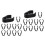20Pièces Clips Câbles Micro En Plastique Noir Durable Pour Maison 7