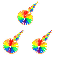 3Sets Vibrant Outdoor String Rope Pinwheel for Garden and Party