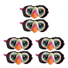 6Pcs Elastic Plush Sleep Mask for Sleeping Kids Women Multi Color