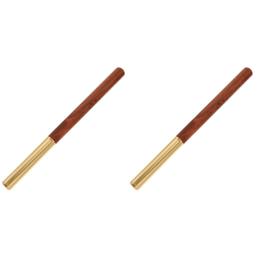2Pcs Refillable Wooden Brush Pens Assorted Color Soft Tip for Writing