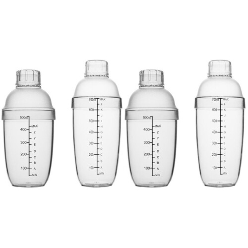 2Sets Transparent Milk Tea Shaker Set with Scale for Bar Use 1