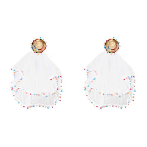 2Pièces Voile De Long En Décoration Pour Fête