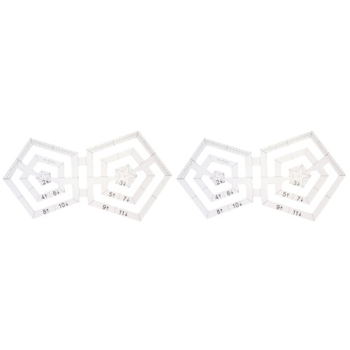 2Pièces Règle Couture Transparent Motifs Doubles Précis