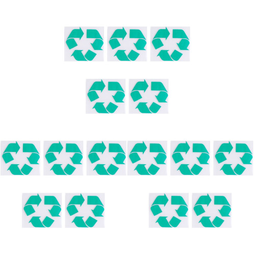 15Pièces Autocollants Logo Vert Pour Tri Sélectif 1