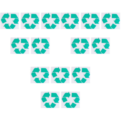 15Pièces Autocollants Logo Vert Pour Tri Sélectif 2