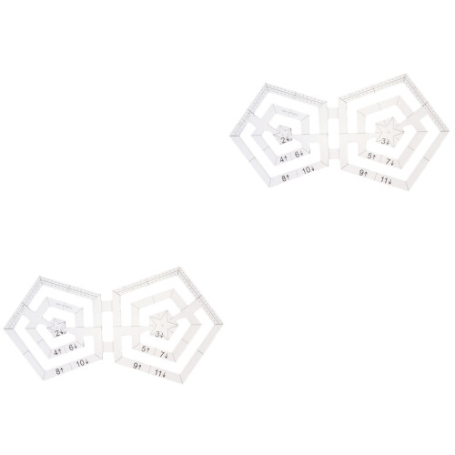 2Pièces Règle Couture Transparent Motifs Doubles Précis 2