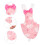 4Pièces Couches Réutilisables Oiseaux Rose Costume Vol Perroquet 8