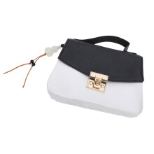 Sac à bandoulière noir en PU à poignée supérieure color-block spacieux