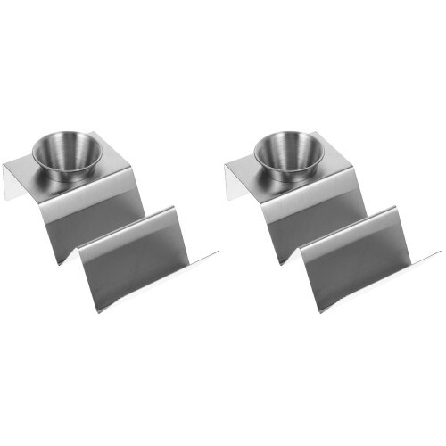 2Ensembles Porte Tacos Acier Inoxydable Vertical Argenté