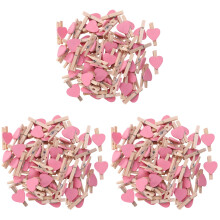 300Pièces Clips Bois Rose, Supports Photo Papeterie