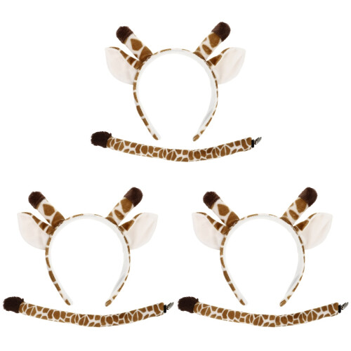 3Ensembles Décorations Oreilles Et Queue Girafe Prop Cosplay Durable