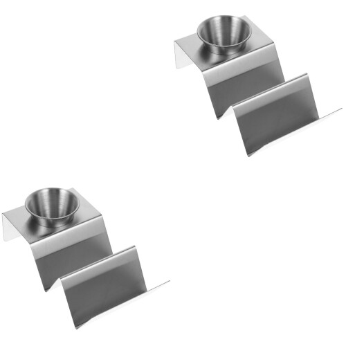 2Ensembles Porte Tacos Acier Inoxydable Vertical Argenté 1