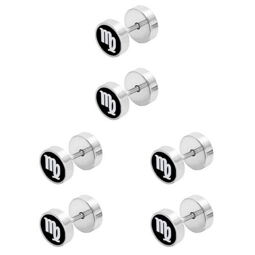 3Paires Boucles D'oreilles À Vis Acier Inoxydable Multicolores
