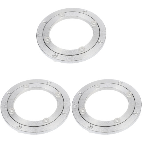 3Pièces Accessoire Table Tournante Stable Argent Aluminium