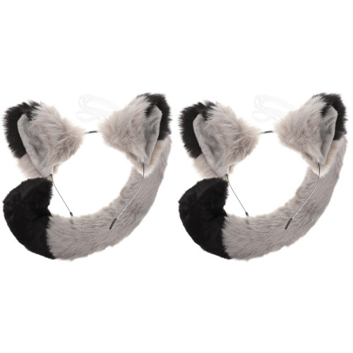 2Ensembles Bandeau Oreilles Renard Et Queue Pour Fêtes Multicolores
