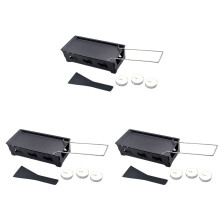 3Sets Mini Non-Stick Grill Pan with Foldable Handle Black Cheese Oven