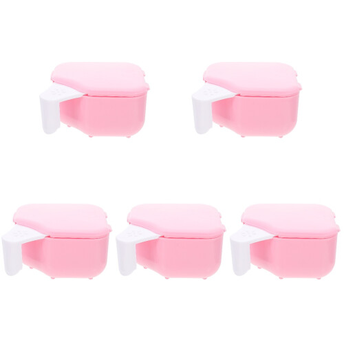 5Pièces Boîte Rose Pour Prothèses Dentaires Portable En PP Durable 1