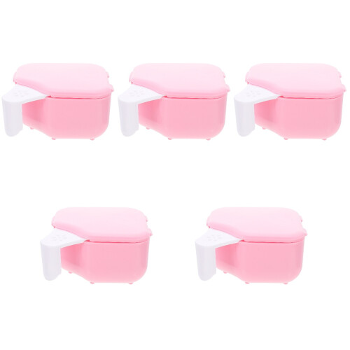 5Pièces Boîte Rose Pour Prothèses Dentaires Portable En PP Durable 2