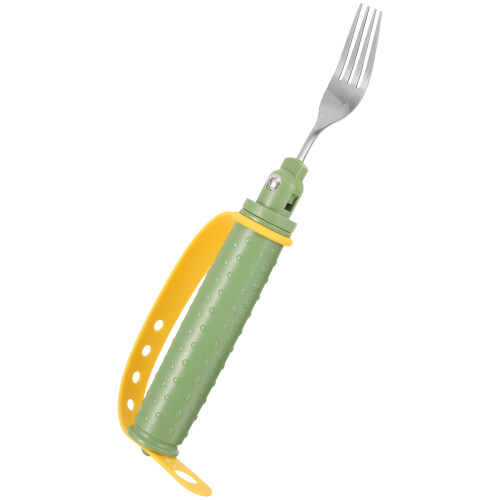 4Pièces Fourche Adaptative Réglable Ergonomique Acier Silicone Mixte 1