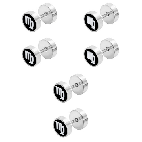 3Paires Boucles D'oreilles À Vis Acier Inoxydable Multicolores 2
