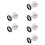 3Paires Boucles D'oreilles À Vis Acier Inoxydable Multicolores 6