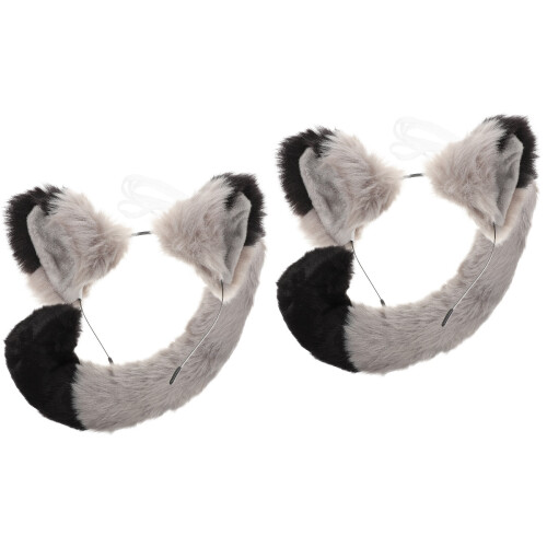 2Ensembles Bandeau Oreilles Renard Et Queue Pour Fêtes Multicolores 2