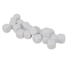 Jeu de 20 pièces de dés en plastique blanc à coins arrondis de 16 mm pour jeux de société, fête