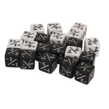20 Stück Kunststoff-Zählwürfel-Set, 15,3 mm, Schwarz & Weiß