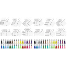 60Ensembles Blanks Porte-Clés Blancs Sublimation Décoratifs Portables