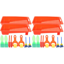 4Ensembles Kit Artistique Enfants Avec Brosse Éponge Rouleau Coloré