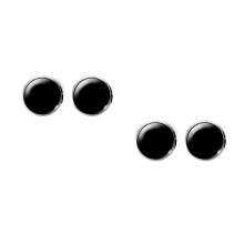 2Pièces Boutons Manchette Verre Noir Pour Style